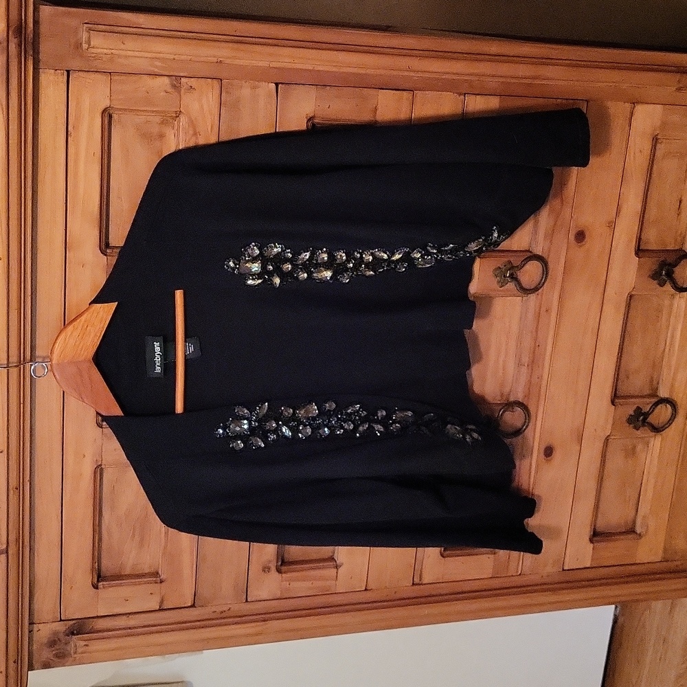 Lane Bryant Black Shrug with Gem Detailing